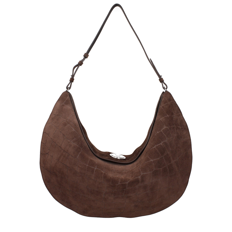 Brown leather shoulder bag-null