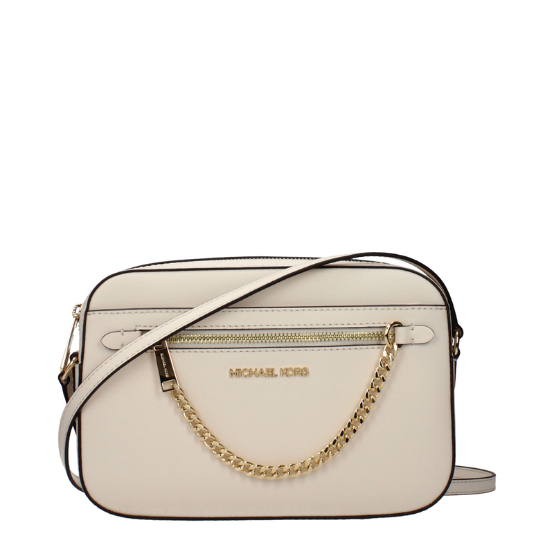 Beige leather crossbody bag-null