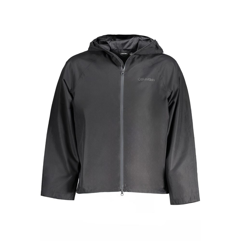 Black polyester men's jacket-null