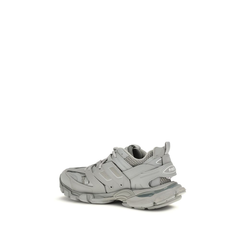 Gray polyester athletic sneakers-null