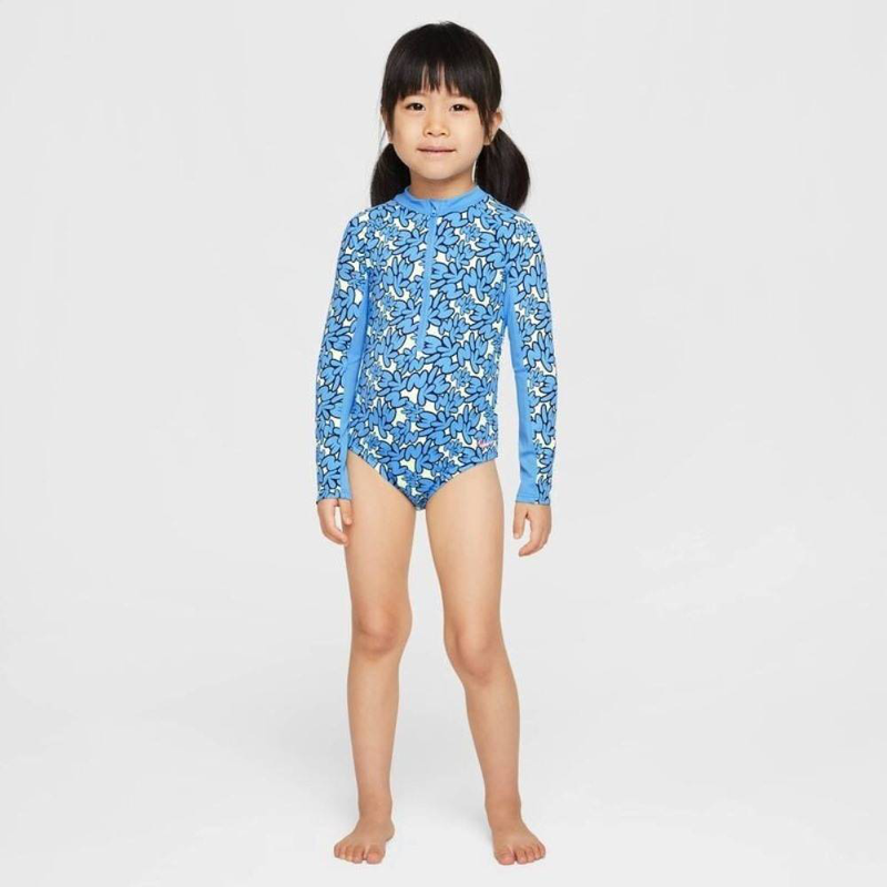Nike little girls bubble script long sleeve one piece-null