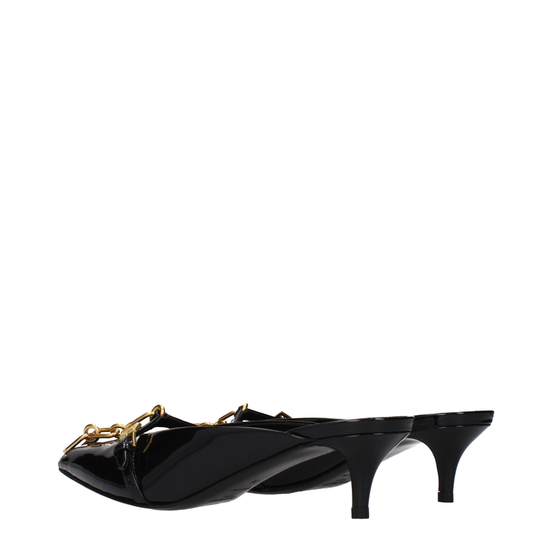 Black leather platform sandals-null