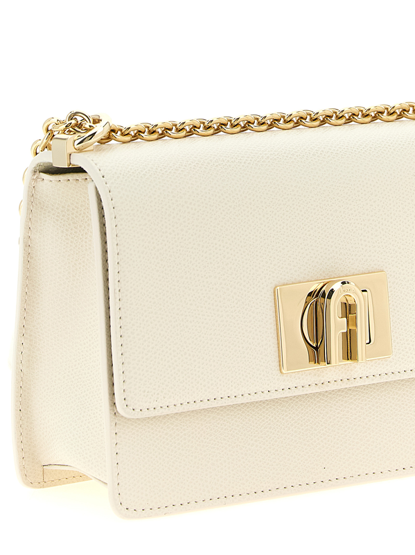 White calfskin crossbody bag-null