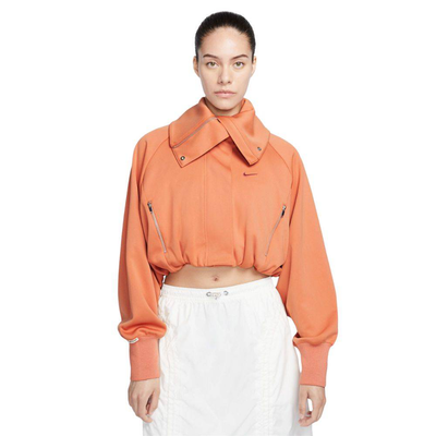 Nike sportswear womens clictn cropped track jacket, Amber Brown, medium