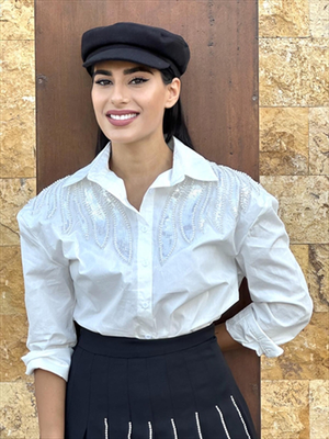 Cotton shirt sequin