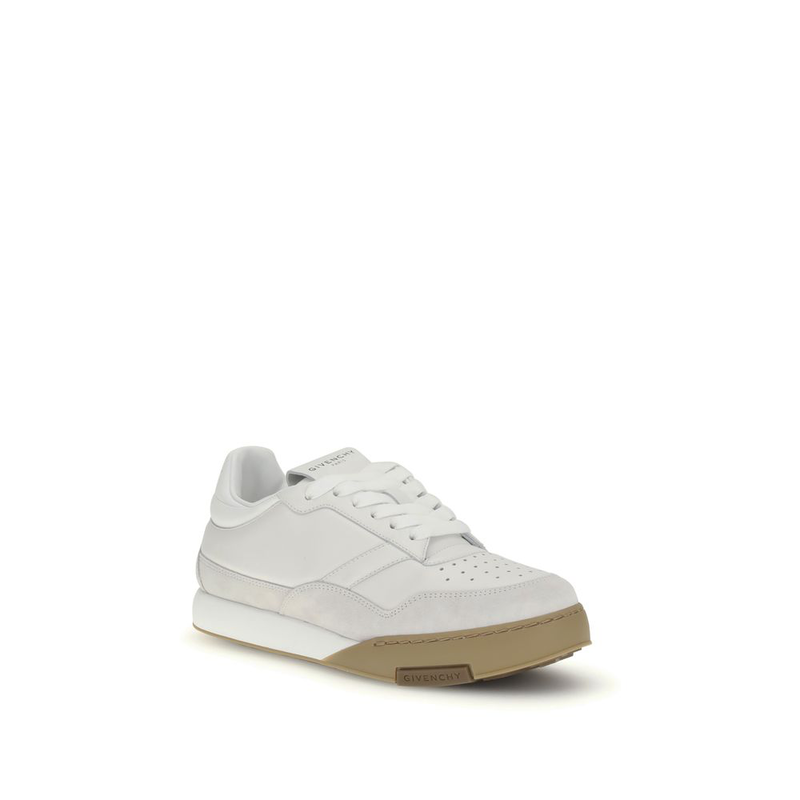 White calf leather bos taurus chunky sneakers-null