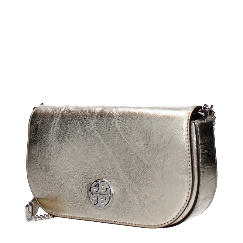 Gold leather crossbody bag-null