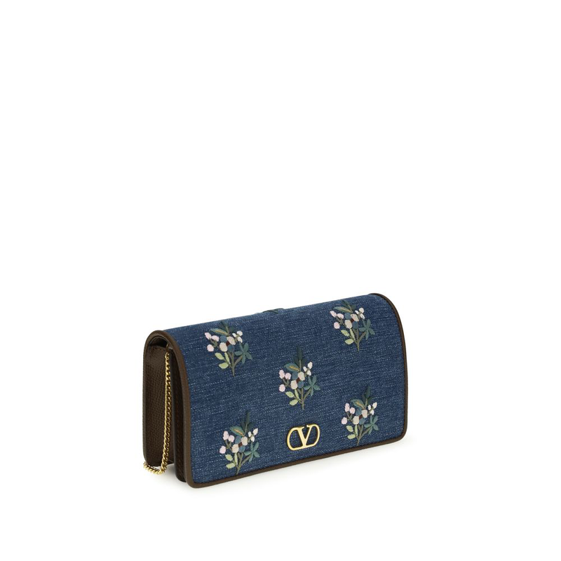 Blue cotton shoulder bag-null