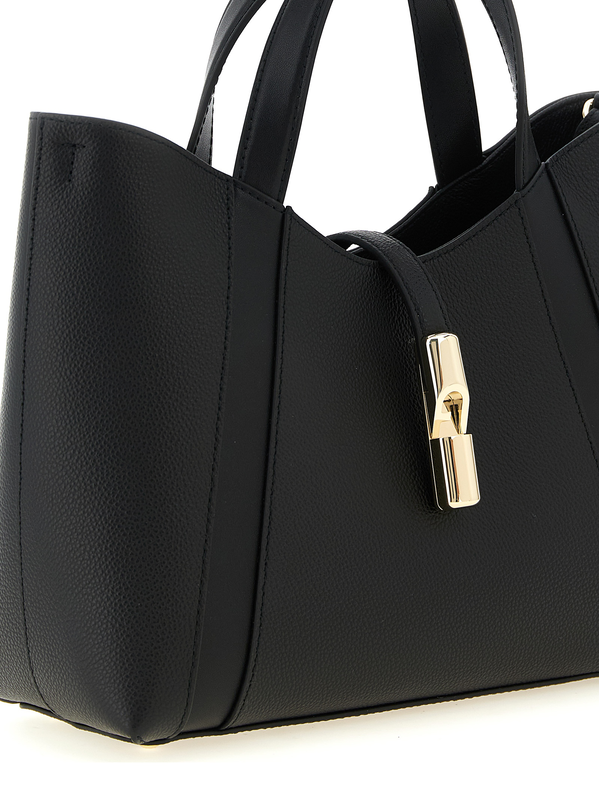 Black calfskin tote bag-null