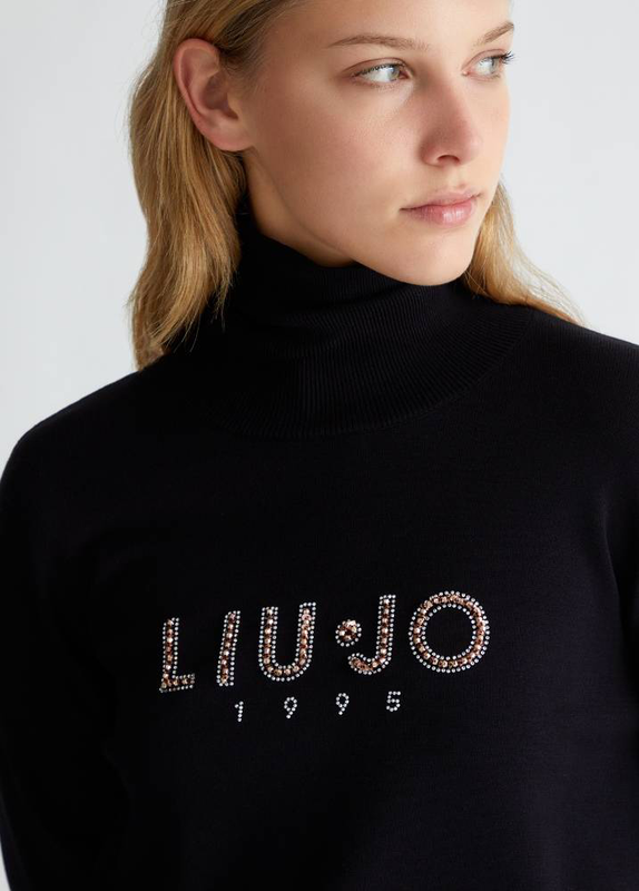 Product image: Turtleneck with logo and rhinestones-null