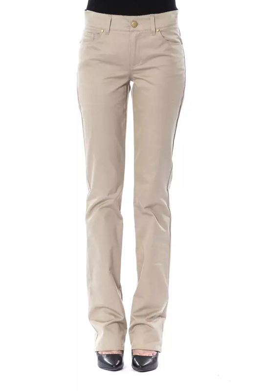 Beige cotton women pant-null