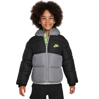 Nike colorblock puffer jacket, Black, medium