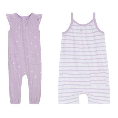Nike baby girl essentials 2pk romper, Lilac, medium