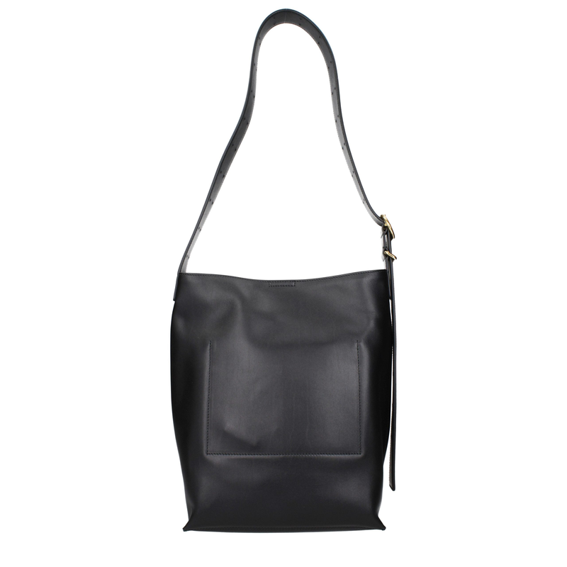 Black leather crossbody bag-null