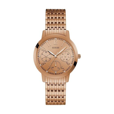 Guess lattice womens dress multi rose gold round w1088l2, Rose Gold, medium