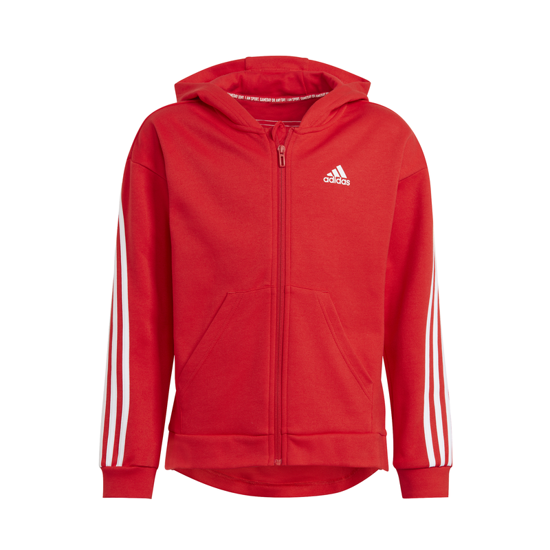 Adidas girls 3-stripes full-zip hoodie (gt6889) image number null
