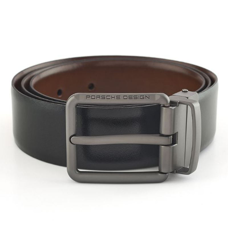 Porsche design business belt reversible shiny leather black-cognac-null