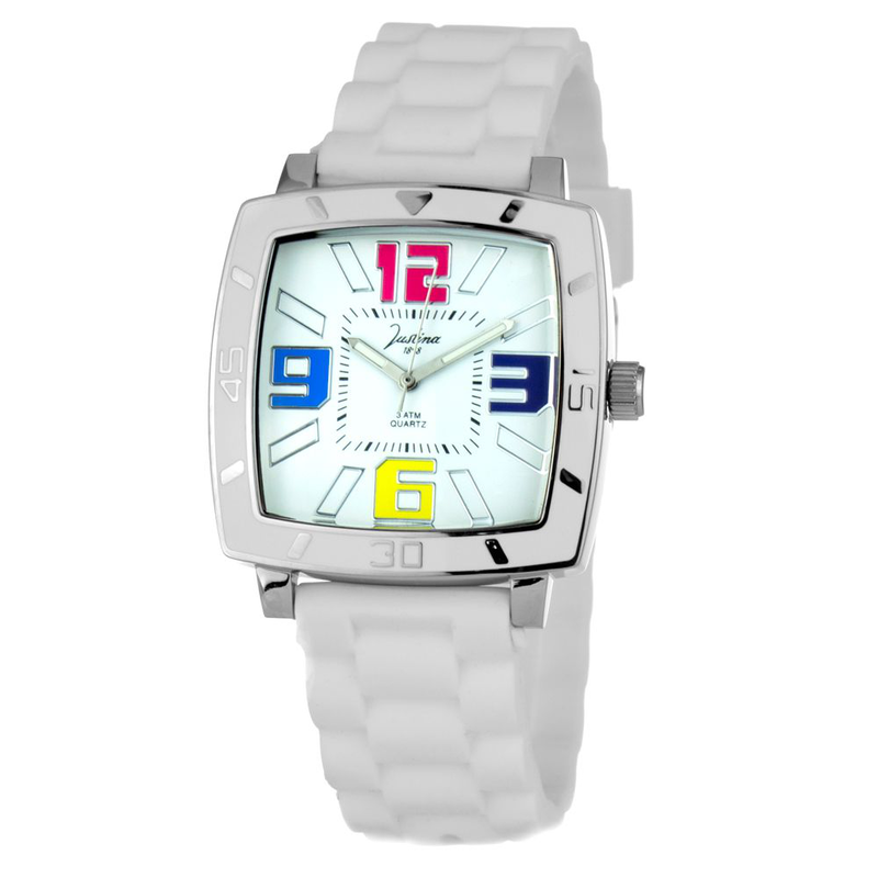 White rubber bracelet watch-null