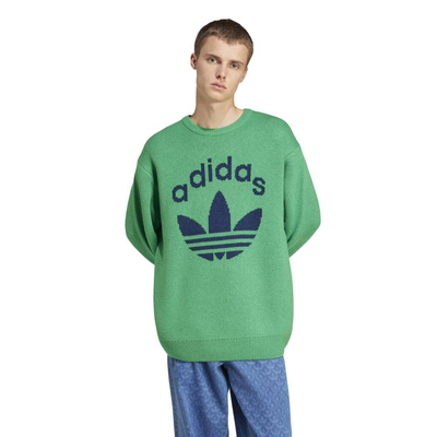 Adidas knit crewneck, Green, medium