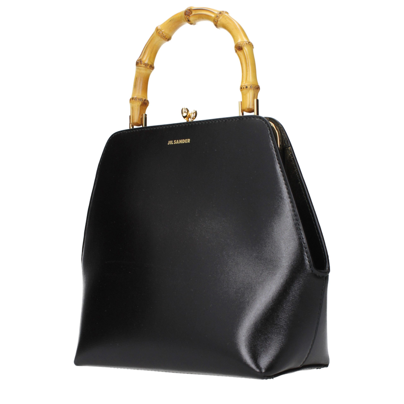 Black leather handbag-null