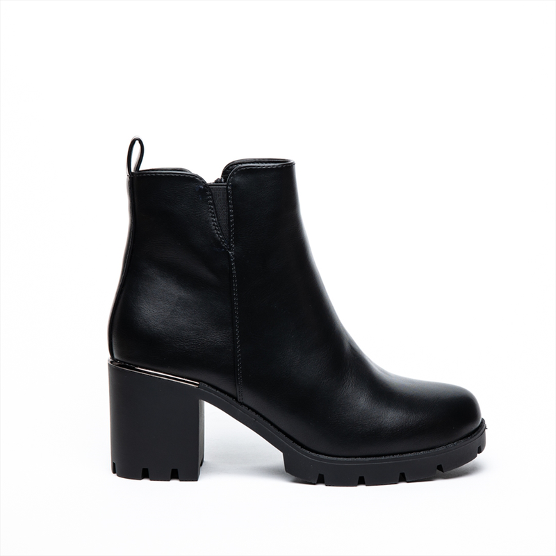 Product image: Miss belgini medium block heeled black slip on boots-null