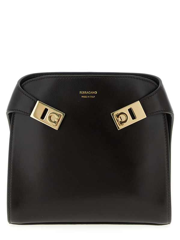Brown calfskin crossbody bag-null