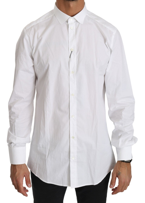 White cotton long sleeve top shirt-null