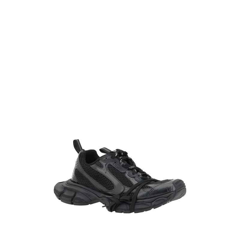 Black polyethylene athletic sneakers-null