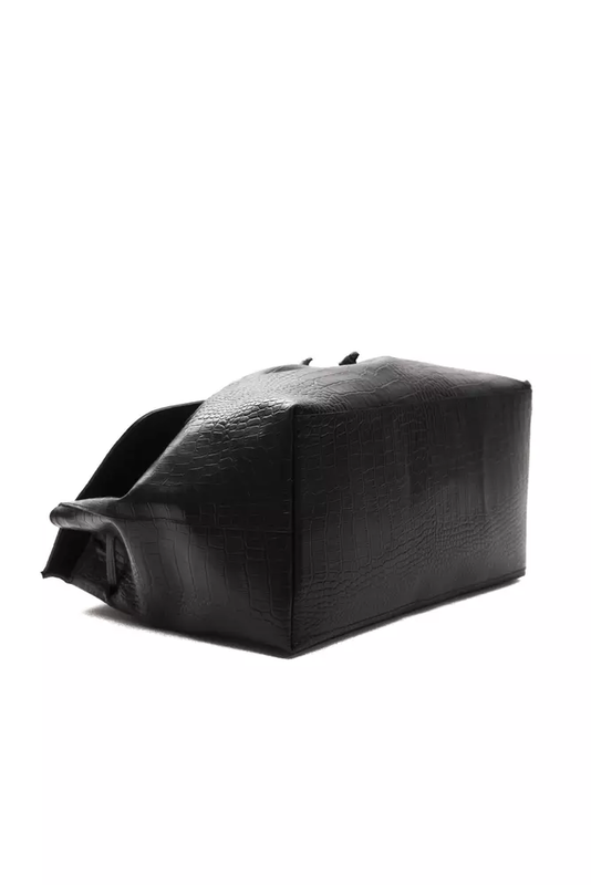 Black leather women shoulder bag-null
