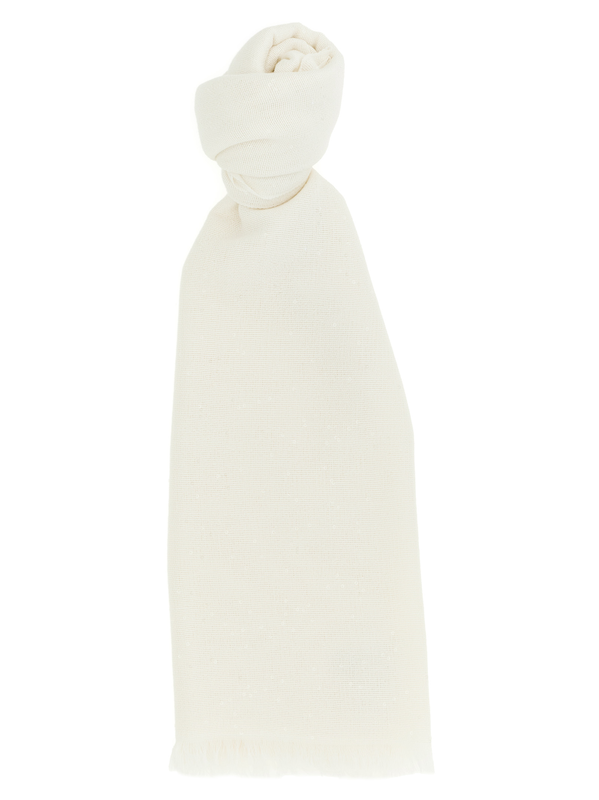 White cashmere scarf-null