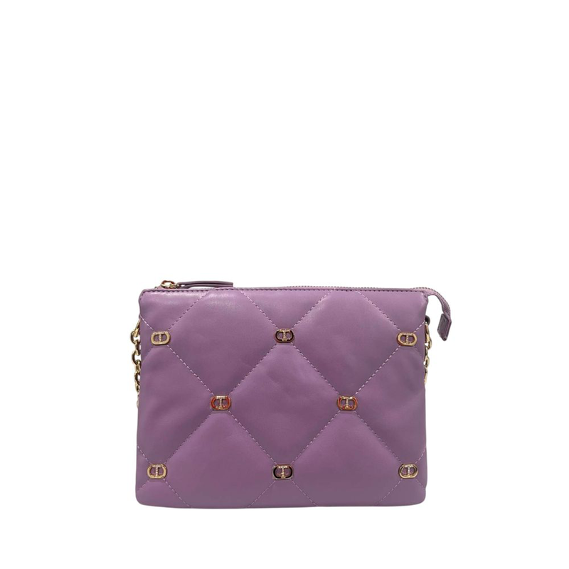 Purple faux leather women crossbody bag-null