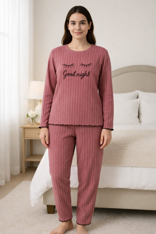 Ladys pajama in flanel fabric #f5482-null