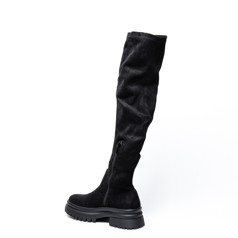 Miss belgini black over the knee suedette boots-null
