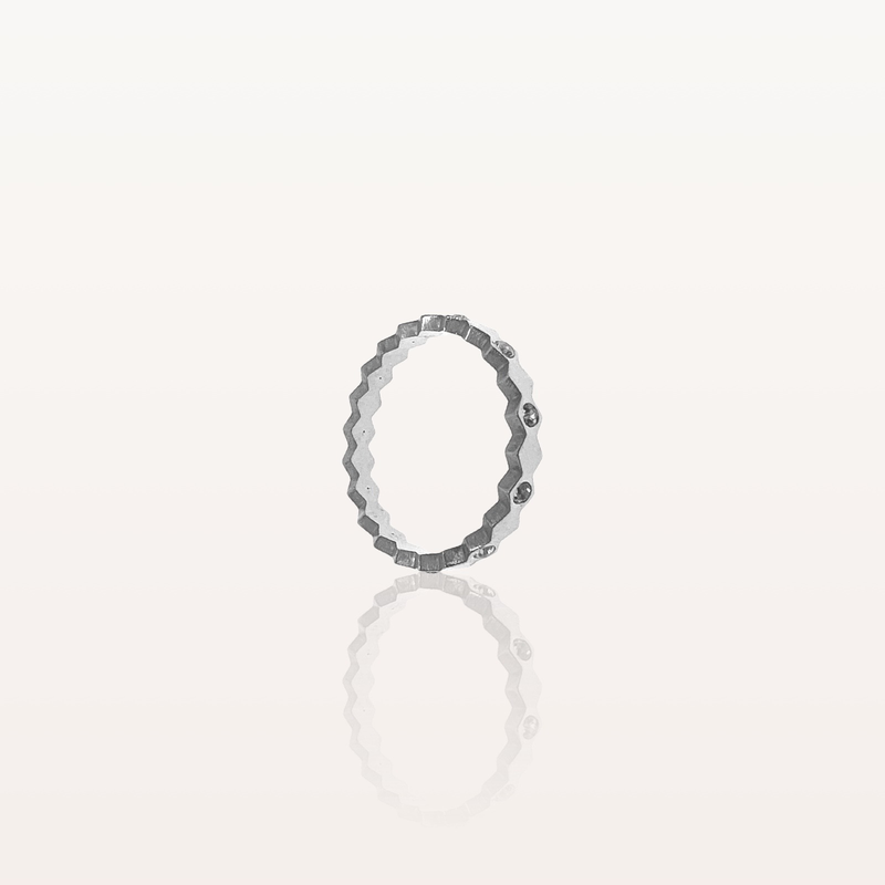 Zigzag ring - high quality stainless steel & gold plated - 19(59) , silver-null