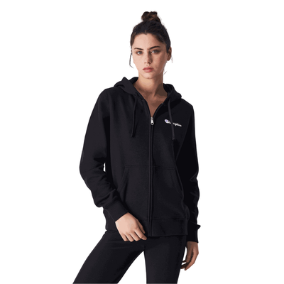 Champion women full zip sweatshirt white 117652-ww001, Black, medium