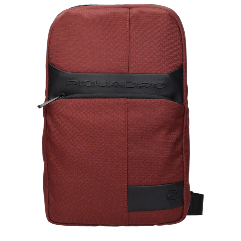 Red fabric crossbody bag-null