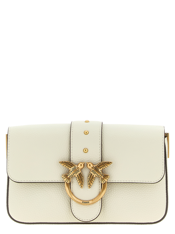 White goatskin crossbody bag-null