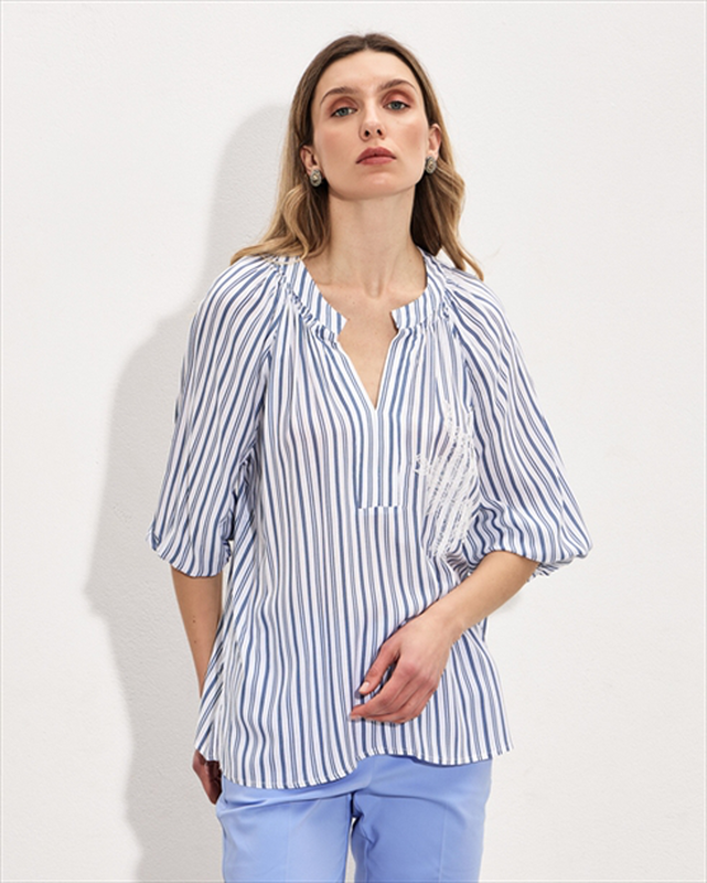 Blouse stripe lace image number null