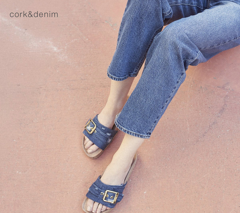 Colors of california monoband sandal cork&denim-null