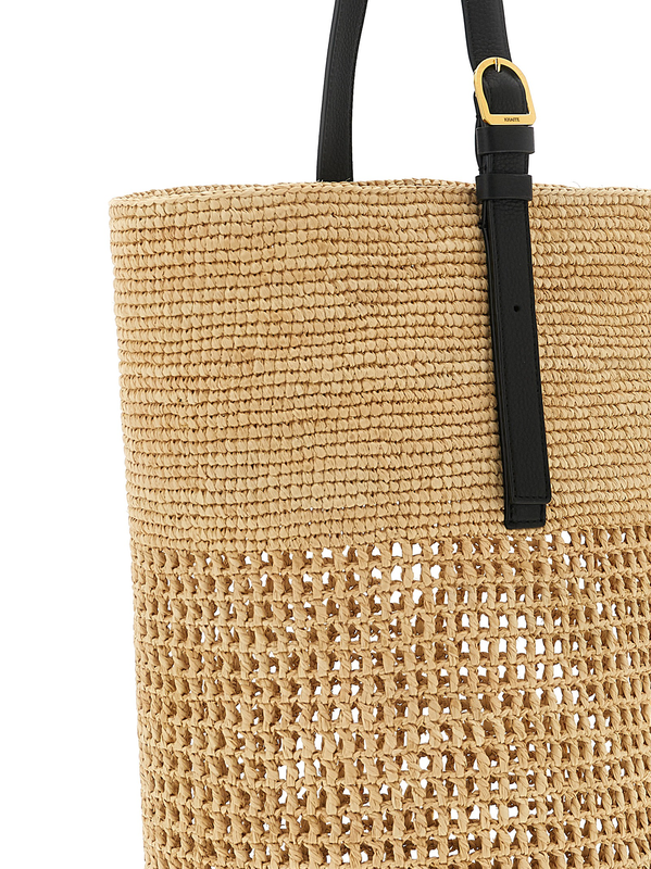 Beige sisal shoulder bag-null