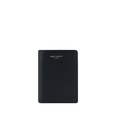 Black calf leather bos taurus wallet, Black, medium