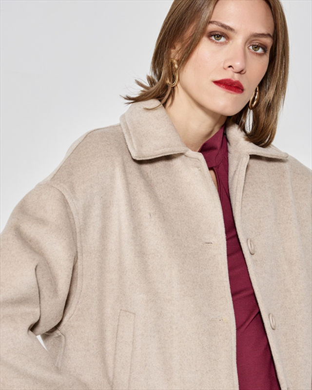 Coat cropped oversize-null