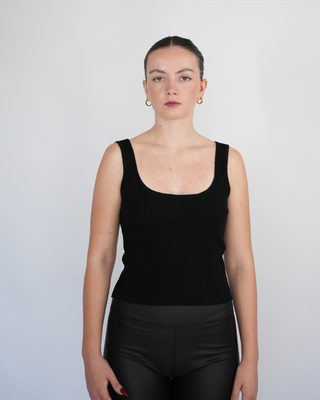 Ribbed vest top 2030, Black, medium