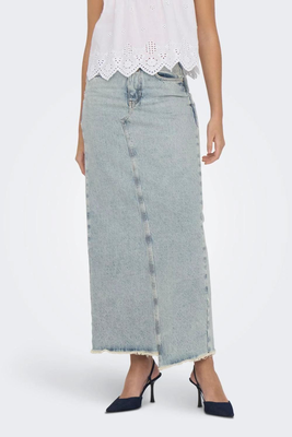 Only khloe maxi denim skirt, Light Blue, medium
