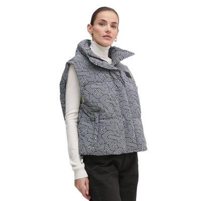 Dkny crop puffy vest, Black, medium