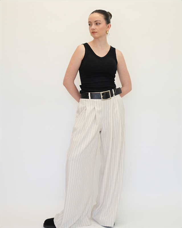 Product image: Stripe pants with belt 18569-null