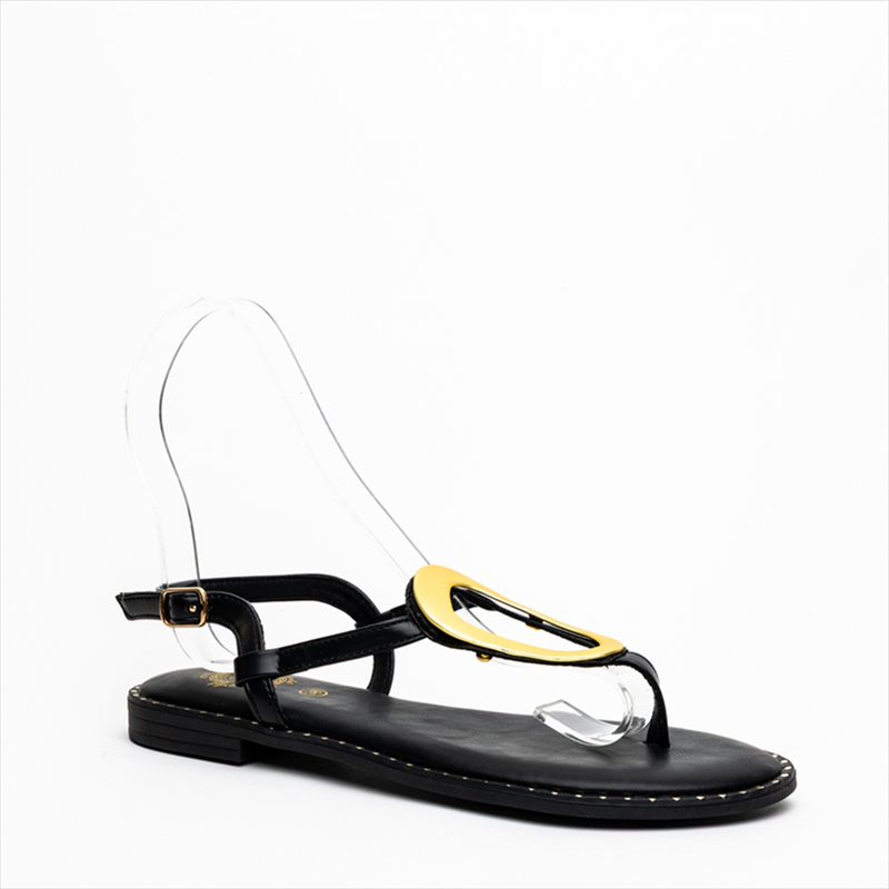 Athenais circular gold hardware embellished strappy sandals with decorative sole-null