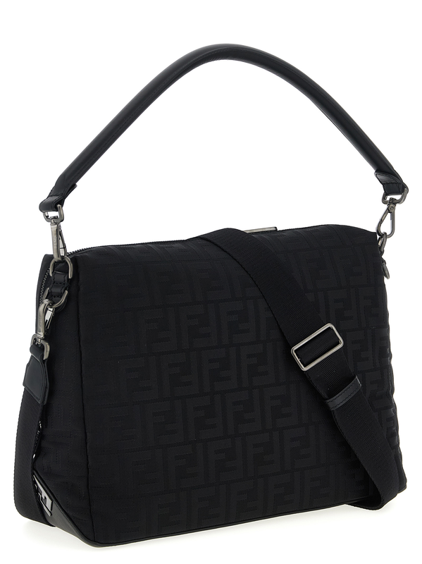 Black polyamide shoulder bag-null