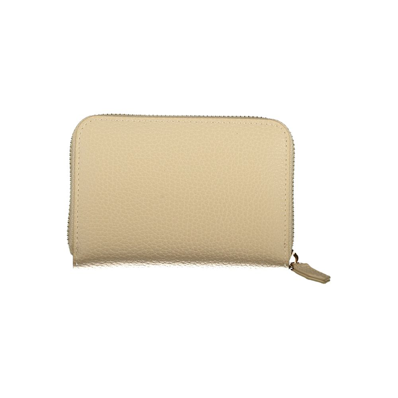 Beige polyurethane women's wallet-null