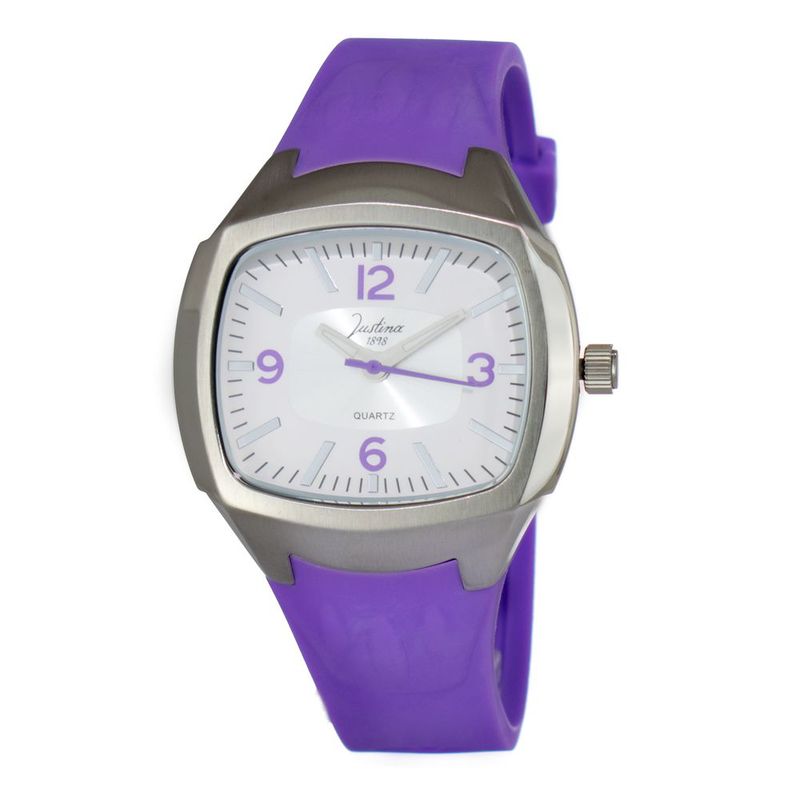 Purple rubber dress watch-null